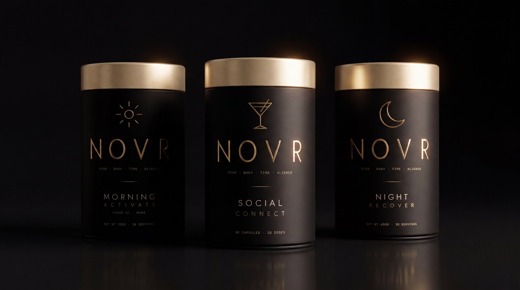The NOVR System — Morning, Social and Night canisters